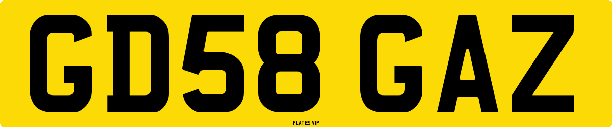 GD58 GAZ Number Plate