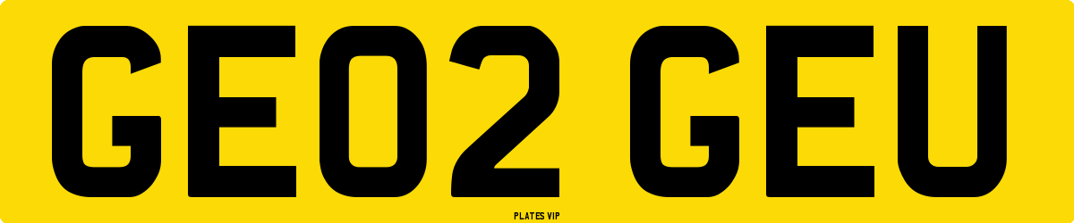 GE02 GEU Number Plate