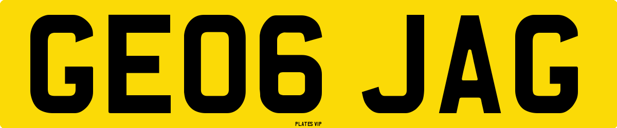 GE06 JAG Number Plate