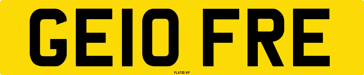GE10 FRE Number Plate
