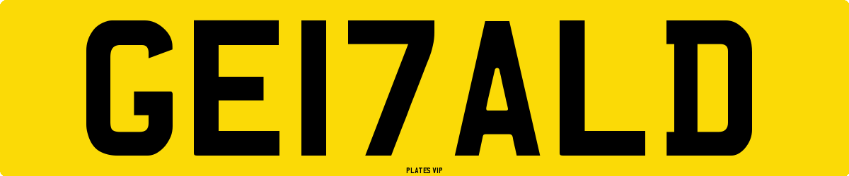 GE17ALD Number Plate