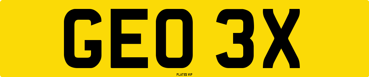 GEO 3X Number Plate
