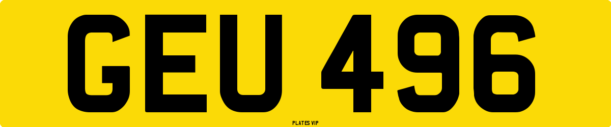 GEU 496 Number Plate