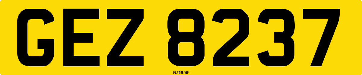GEZ 8237 Number Plate