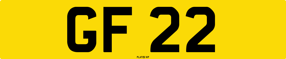 GF 22 Number Plate