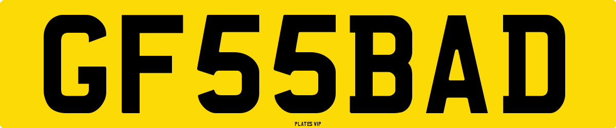 GF 55 BAD Number Plate
