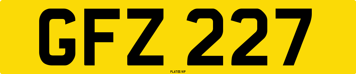 GFZ 227 Number Plate