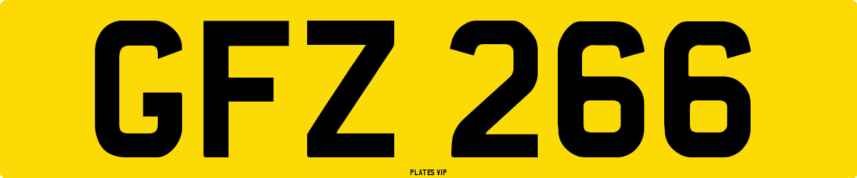 GFZ 266 Number Plate