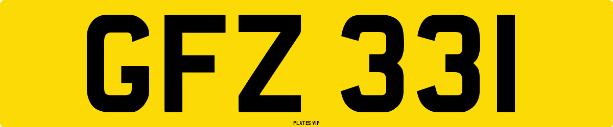GFZ 331 Number Plate
