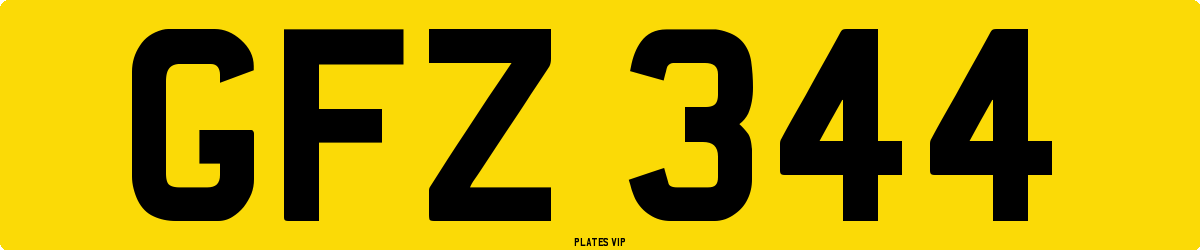 GFZ 344 Number Plate