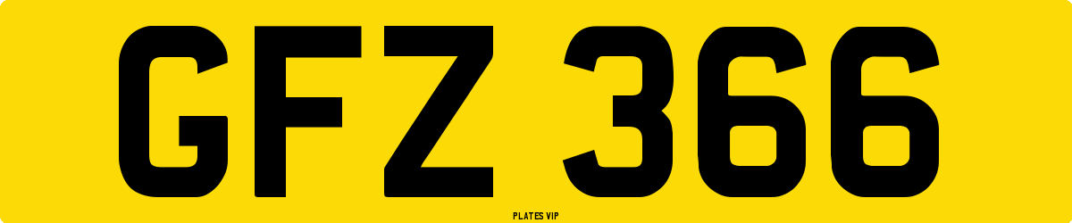 GFZ 366 Number Plate