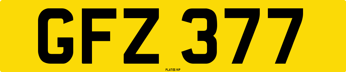 GFZ 377 Number Plate