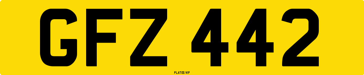 GFZ 442 Number Plate
