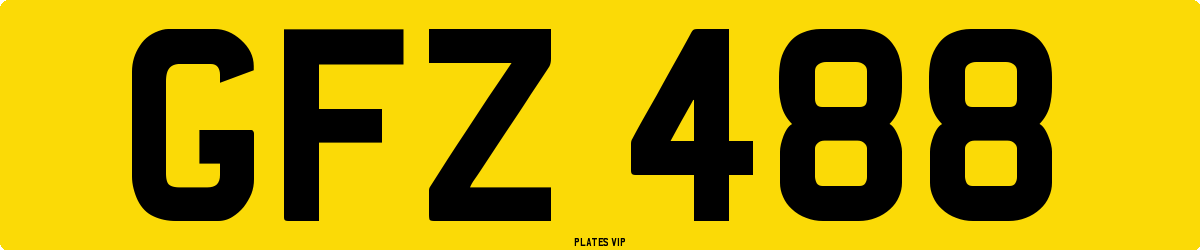GFZ 488 Number Plate