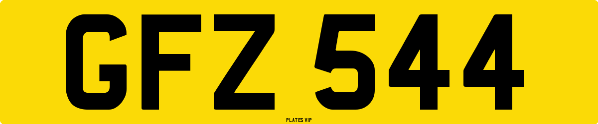 GFZ 544 Number Plate