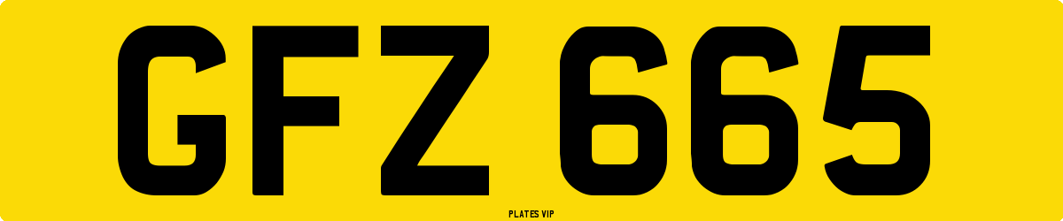 GFZ 665 Number Plate