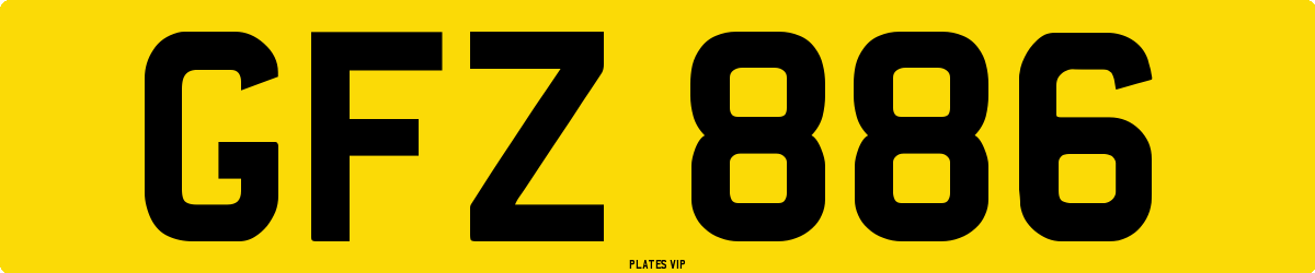 GFZ 886 Number Plate