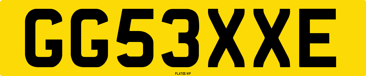 GG 53 XXE Number Plate