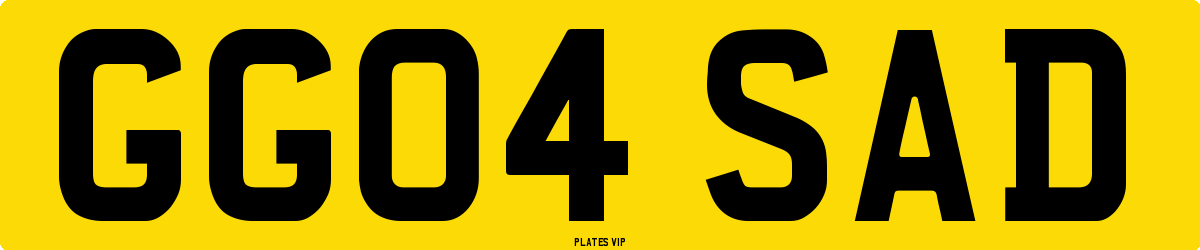 GG04 SAD Number Plate