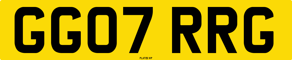 GG07 RRG Number Plate