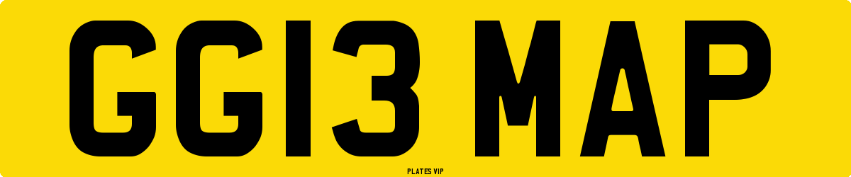 GG13 MAP Number Plate