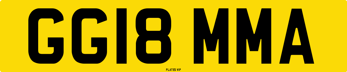 GG18 MMA Number Plate
