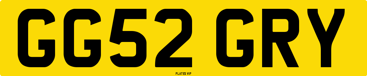 GG52 GRY Number Plate