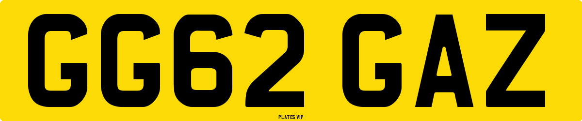 GG62 GAZ Number Plate