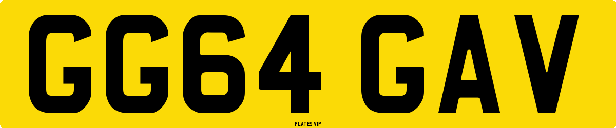 GG64 GAV Number Plate