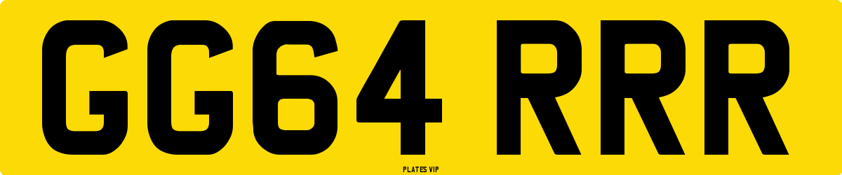 GG64 RRR Number Plate