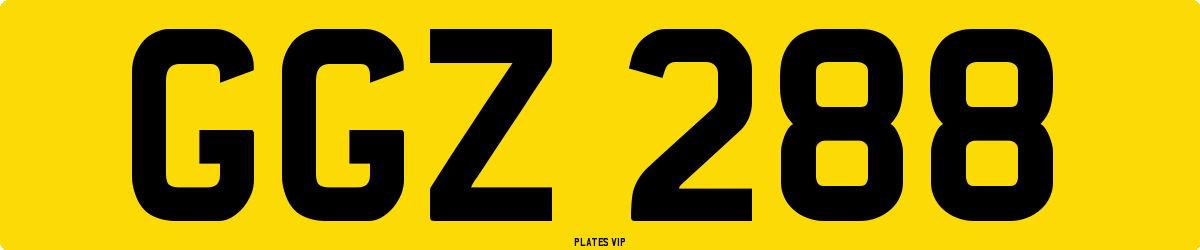 GGZ 288 Number Plate