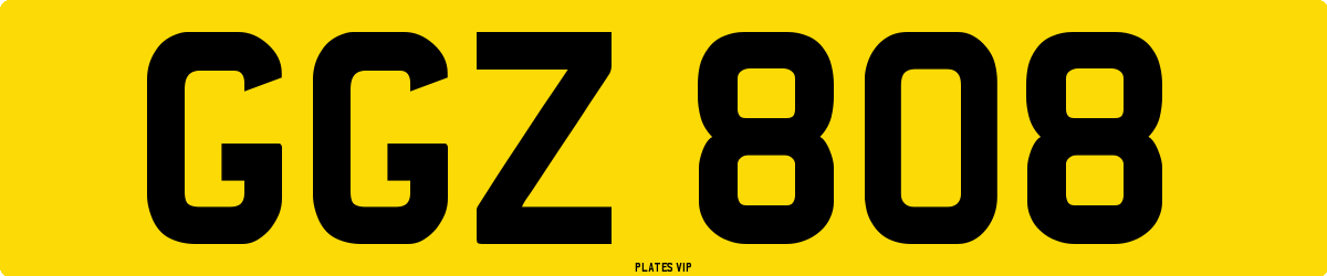 GGZ 808 Number Plate