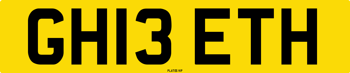 GH13 ETH Number Plate