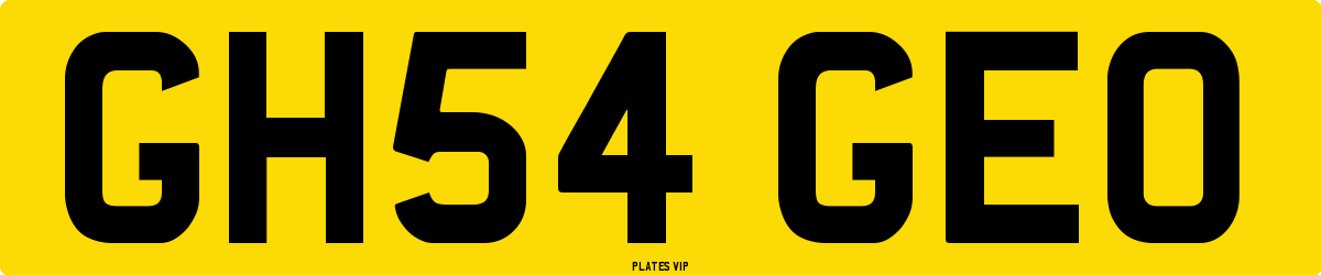 GH54 GEO Number Plate