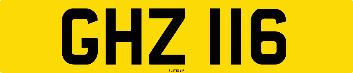 GHZ 116 Number Plate