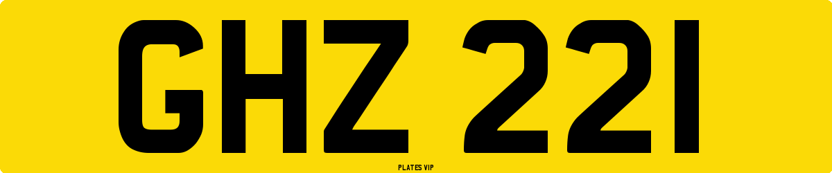 GHZ 221 Number Plate