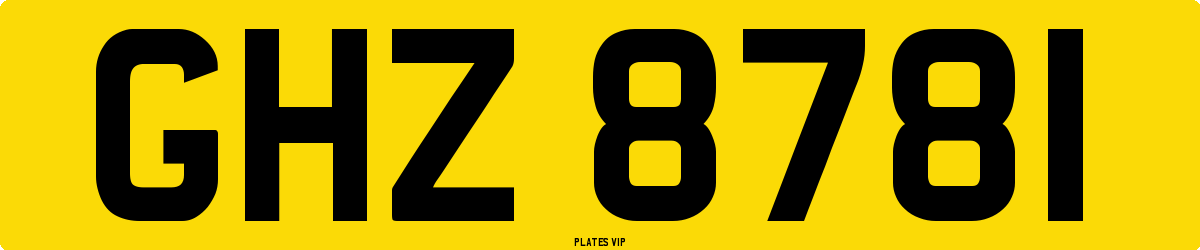 GHZ 8781 Number Plate