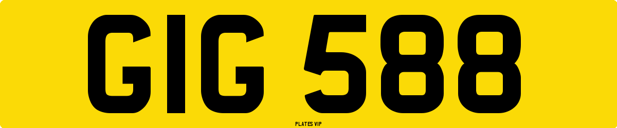 GIG 588 Number Plate
