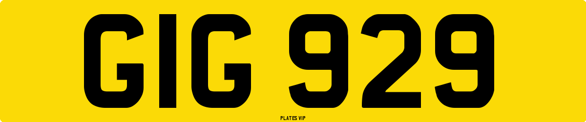 GIG 929 Number Plate