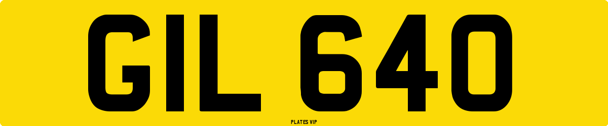 GIL 640 Number Plate