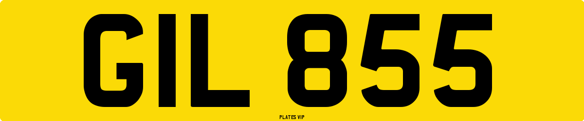 GIL 855 Number Plate