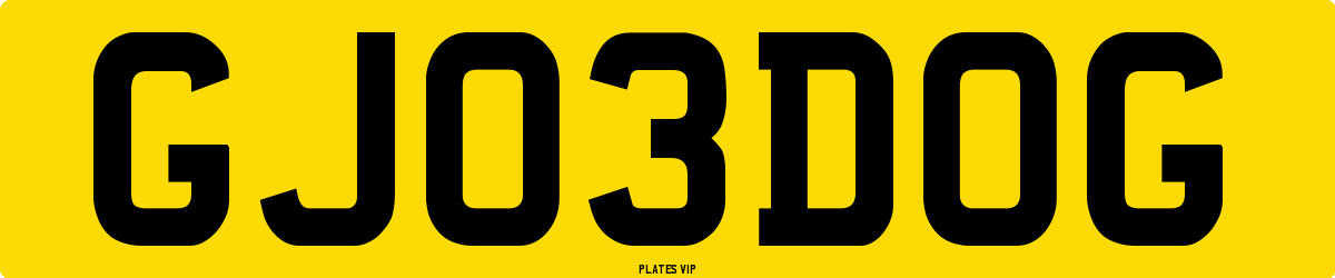 GJ 03 DOG Number Plate