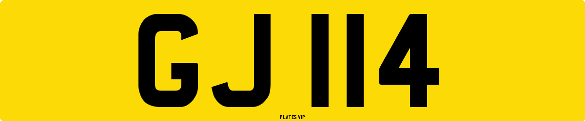 GJ 114 Number Plate