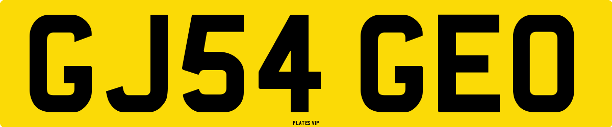 GJ54 GEO Number Plate