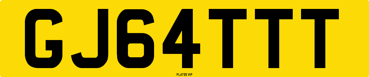 GJ64TTT Number Plate