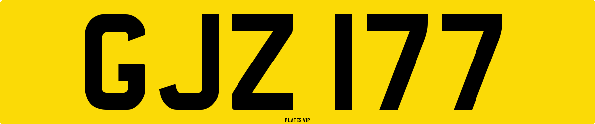 GJZ 177 Number Plate