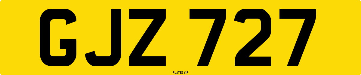 GJZ 727 Number Plate