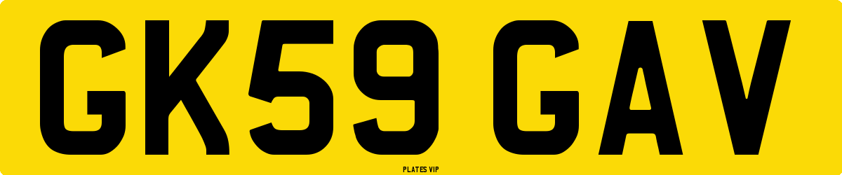 GK59 GAV Number Plate
