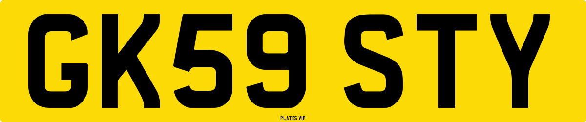 GK59 STY Number Plate