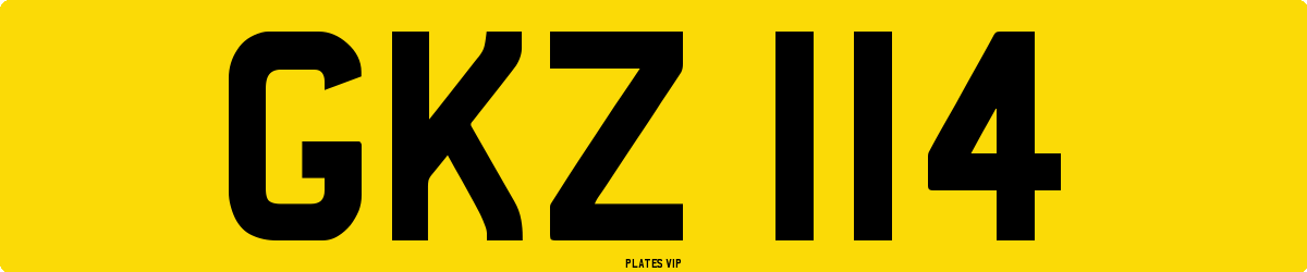 GKZ 114 Number Plate